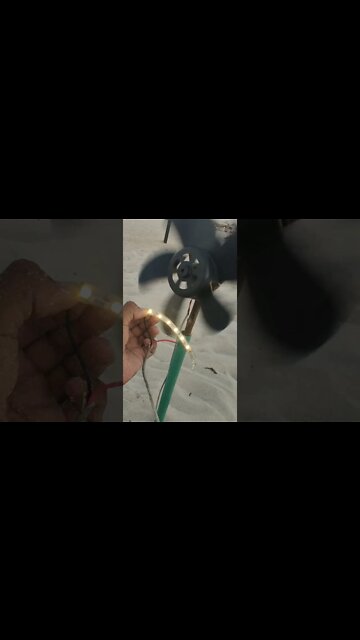 Watch Fast Rotating Mesmerizing Wind Turbine Powering Warm LED Lights