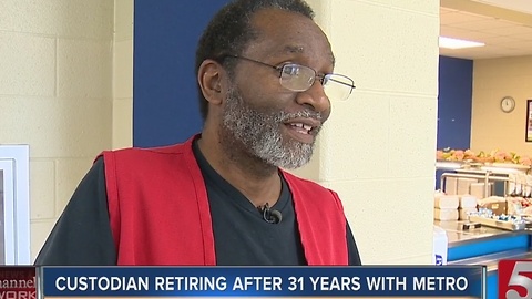 Retiring Custodian "Shining Light" For Children, Staff