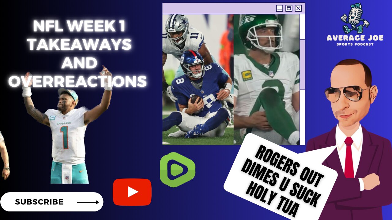 NFL Week 1 Reactions & Takeaways. Aaron Rodgers out, Tua a stud, Brock is for real & more