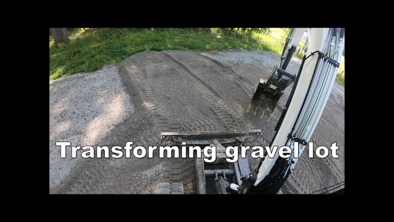 How much gravel do you need? grading gravel pad mini excavator