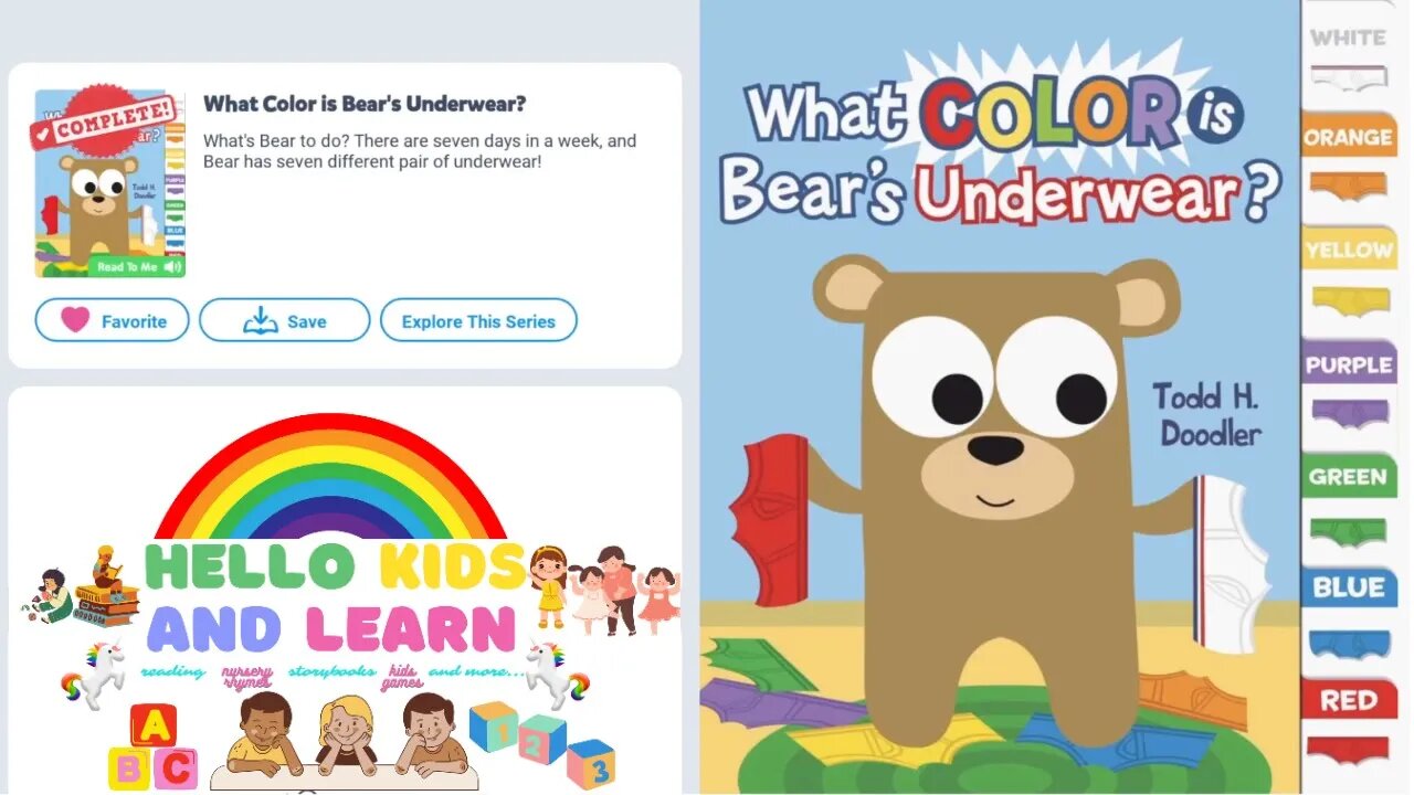 What Color is Bear's Underwear | Kids Stories Read Aloud