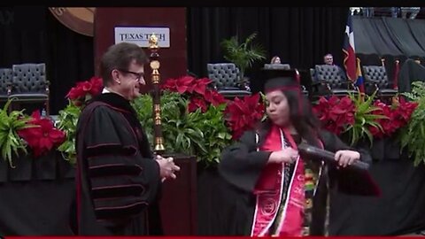 Black TX Tech Student Does A Stupid Dance Before Refusing To Shake White University President's Hand