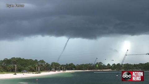 Waterspout forms near Hudson