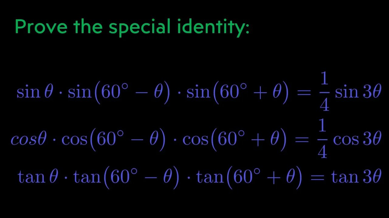 Prove interesting trigonometric identities