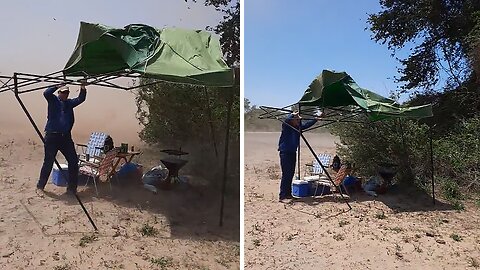 Epic Dust Devil Briefly Interrupts Peaceful Rally Time