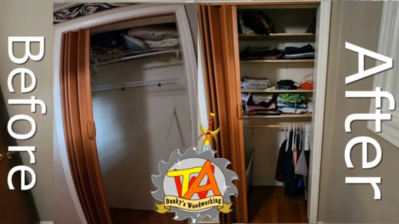 DIY Closet Makeover utilizing small space for more storage