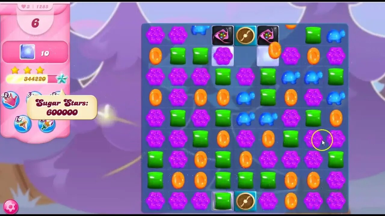 Candy Crush Level 1285 Talkthrough, 22 Moves 0 Boosters