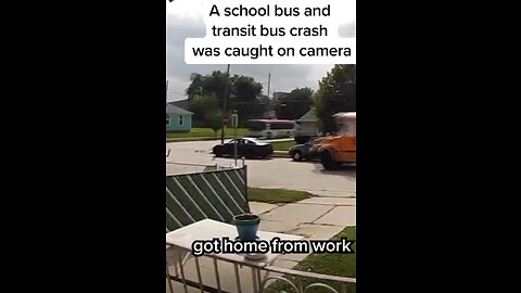 A school bus full of kids gets hit