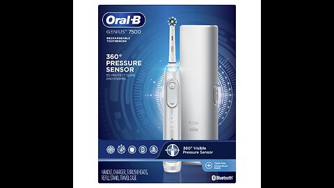 Oral-B 7500 Electric Toothbrush with Replacement Brush Heads and Travel Case, White