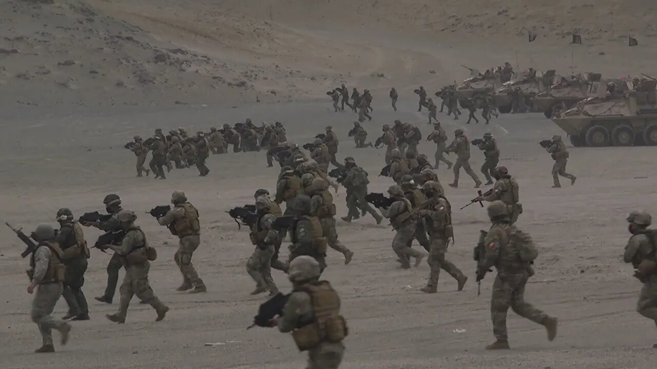 U.S. & South American Marines Massive Beach Invasion