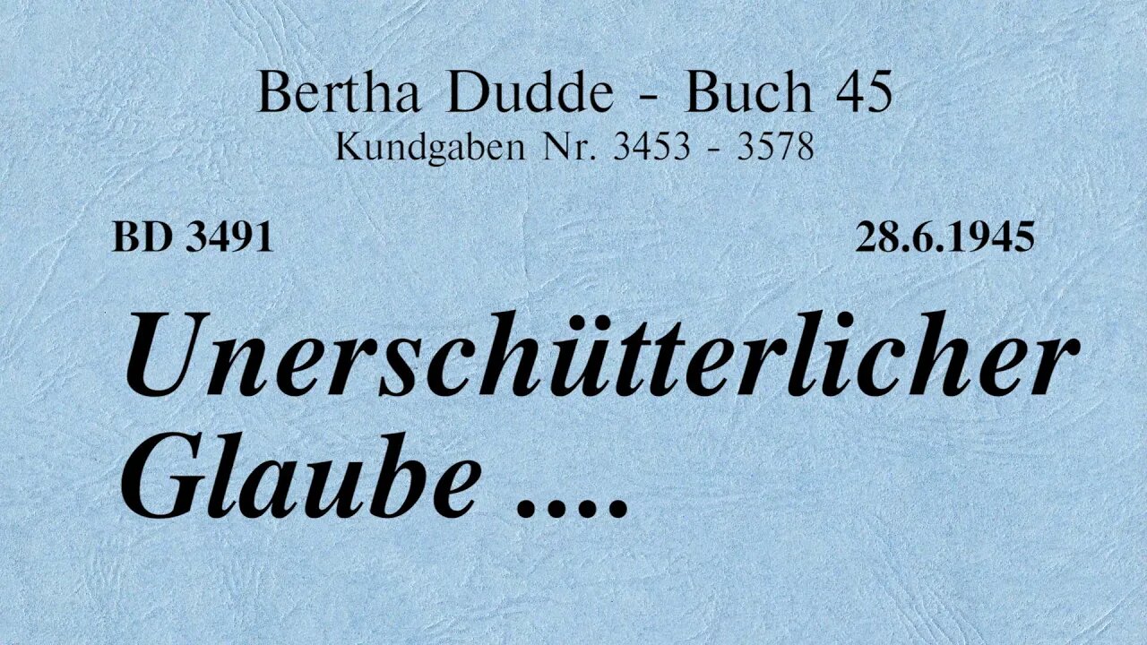 BD 3491 - UNERSCHÜTTERLICHER GLAUBE ....