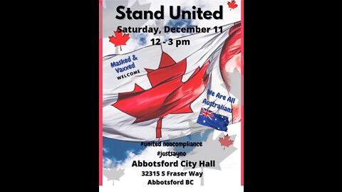 Stand United, Just Say No Rally, Abbotsford BC, December 11, 2021