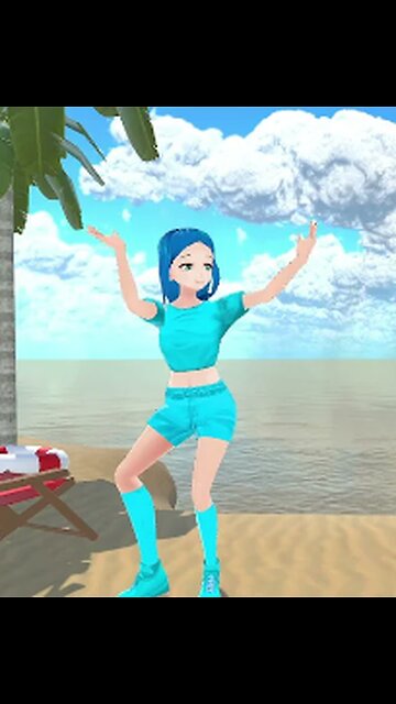 Anime Girl Dancing by the Ocean! [Custom Model!] (Shorts Version) #shorts #dance #dancevideo #mmd