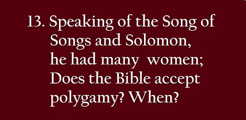 The Bible on: Polygamy