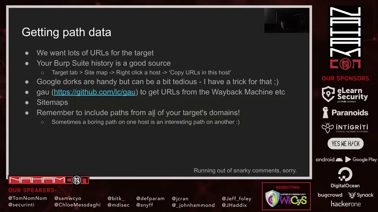 Who, What, Where, When, Wordlist by @TomNomNom NahamCon2020