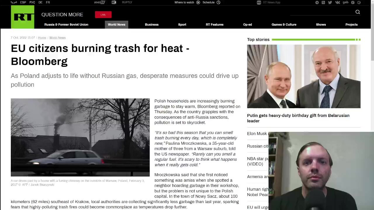 EU citizens burning trash for heat, creating a potentially hazardous situation