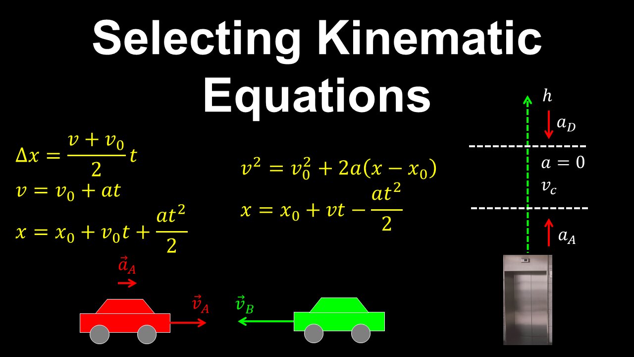 How to Select Kinematic Equations, Multiple Intervals/Objects, 1D Motion - AP Physics C (Mechanics)