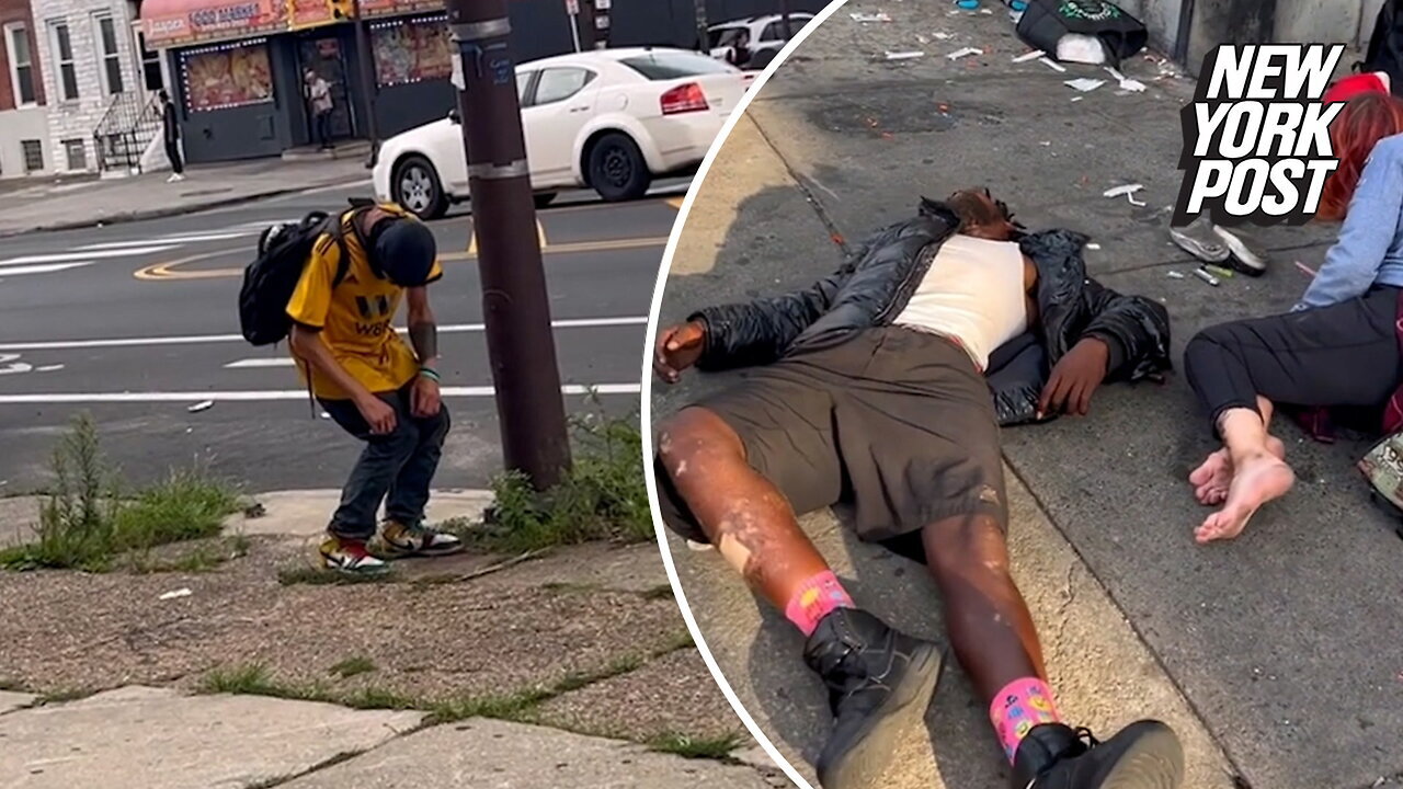 Shocking video shows zombie-like drug addicts at 'ground zero' of Philadelphia's 'tranq' epidemic