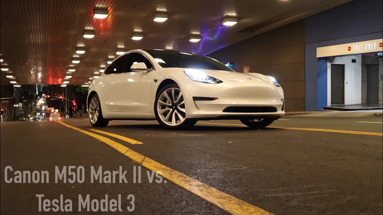 Canon M50 mark II (kit lens 15-45mm) vs Tesla Model 3 (unedited)