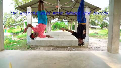 Top New Trending Funny Video 2022 😂EP01(PART-B)-Two unlucky guys were hanged and beaten