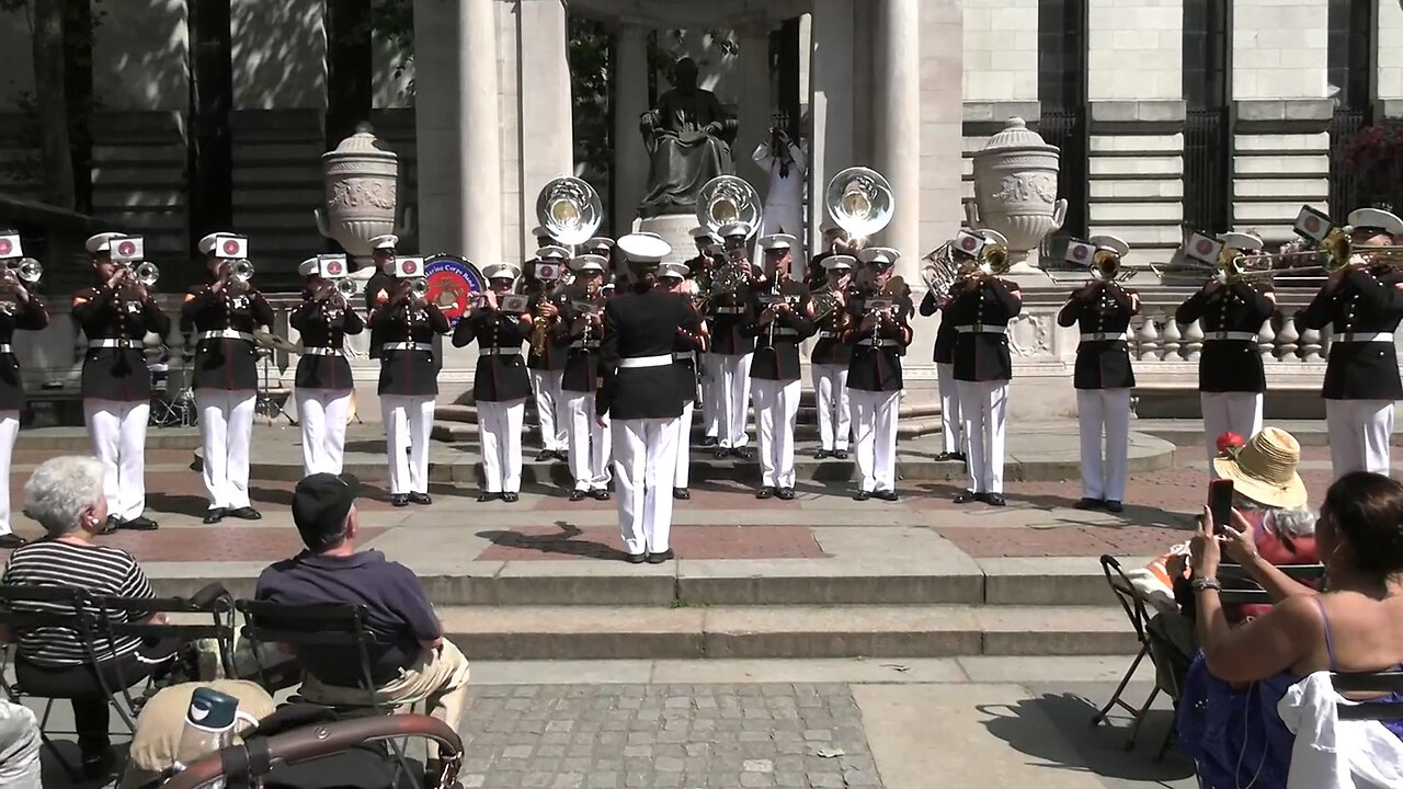 Quantico Marine Band performs at Bryant Park in New York during Fleet Week