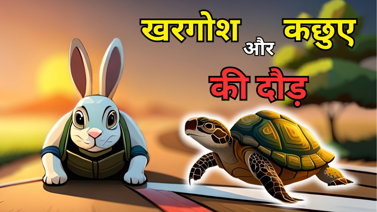 खरगोश और कछुए की रेस | Hindi Kahaniya | Rabbit and Tortoise | cartoon video | moral story