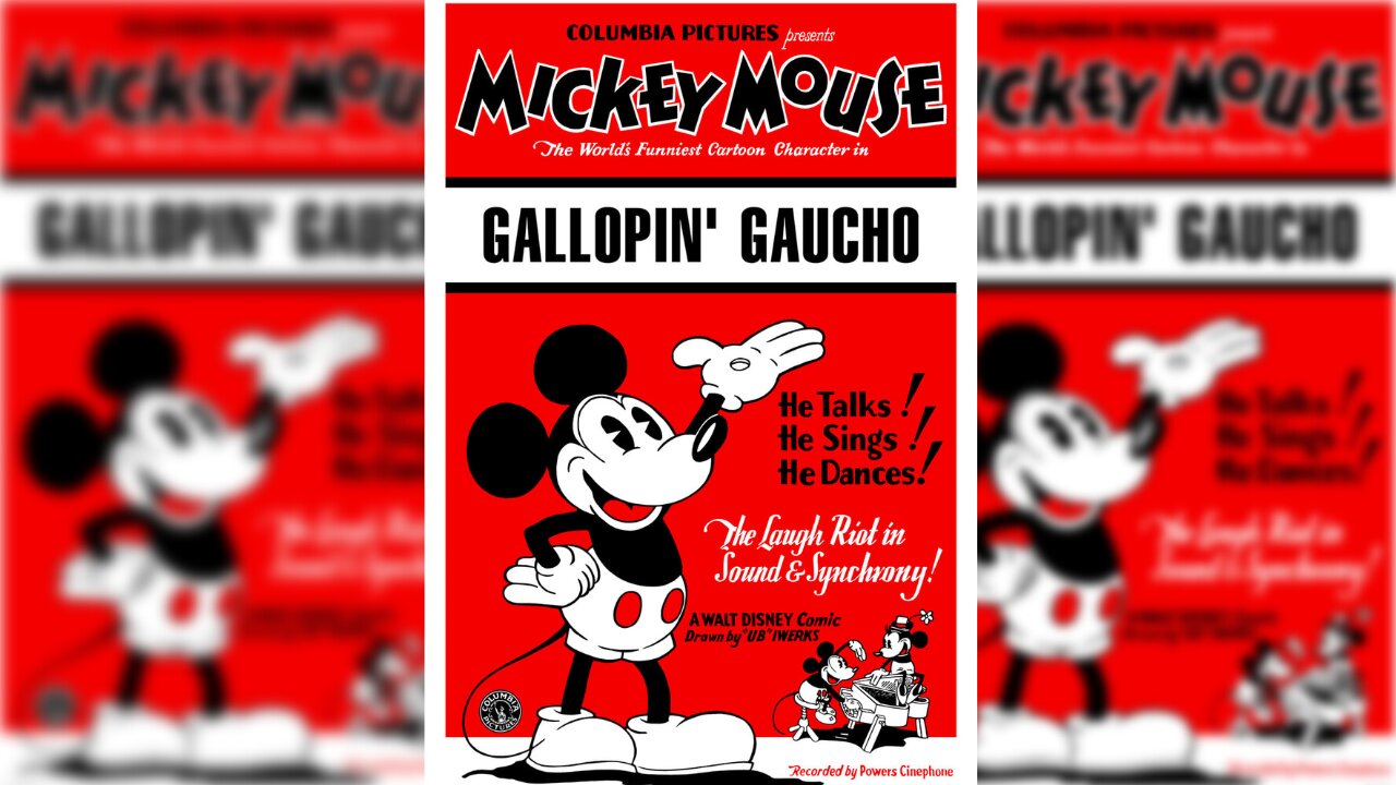 Mickey Mouse: Gallopin Gaucho 1928 Disney Cartoon (UPSCALED)