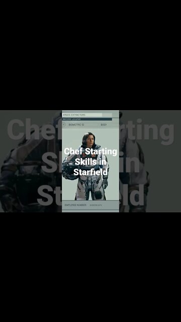 Chef Starting Skills in Starfield #starfield