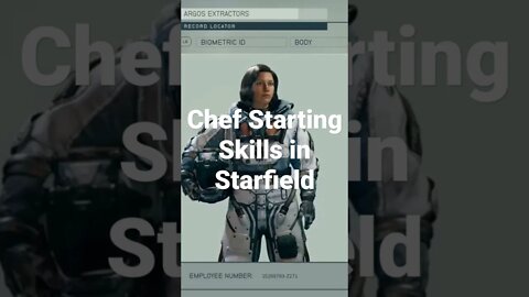 Chef Starting Skills in Starfield #starfield