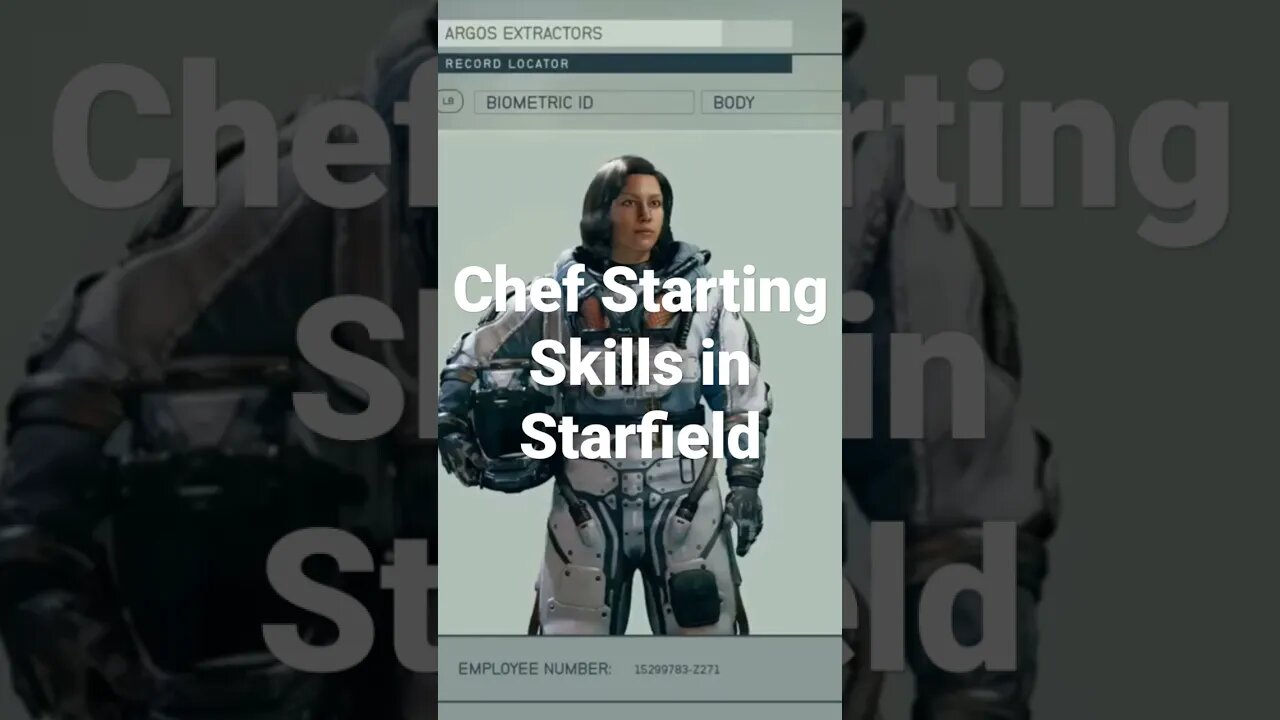 Chef Starting Skills in Starfield #starfield