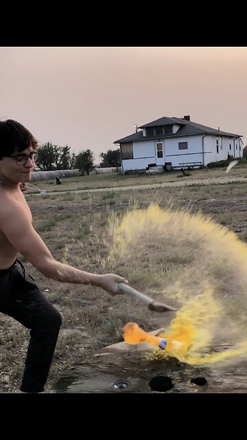 Slow motion can/bottle destruction