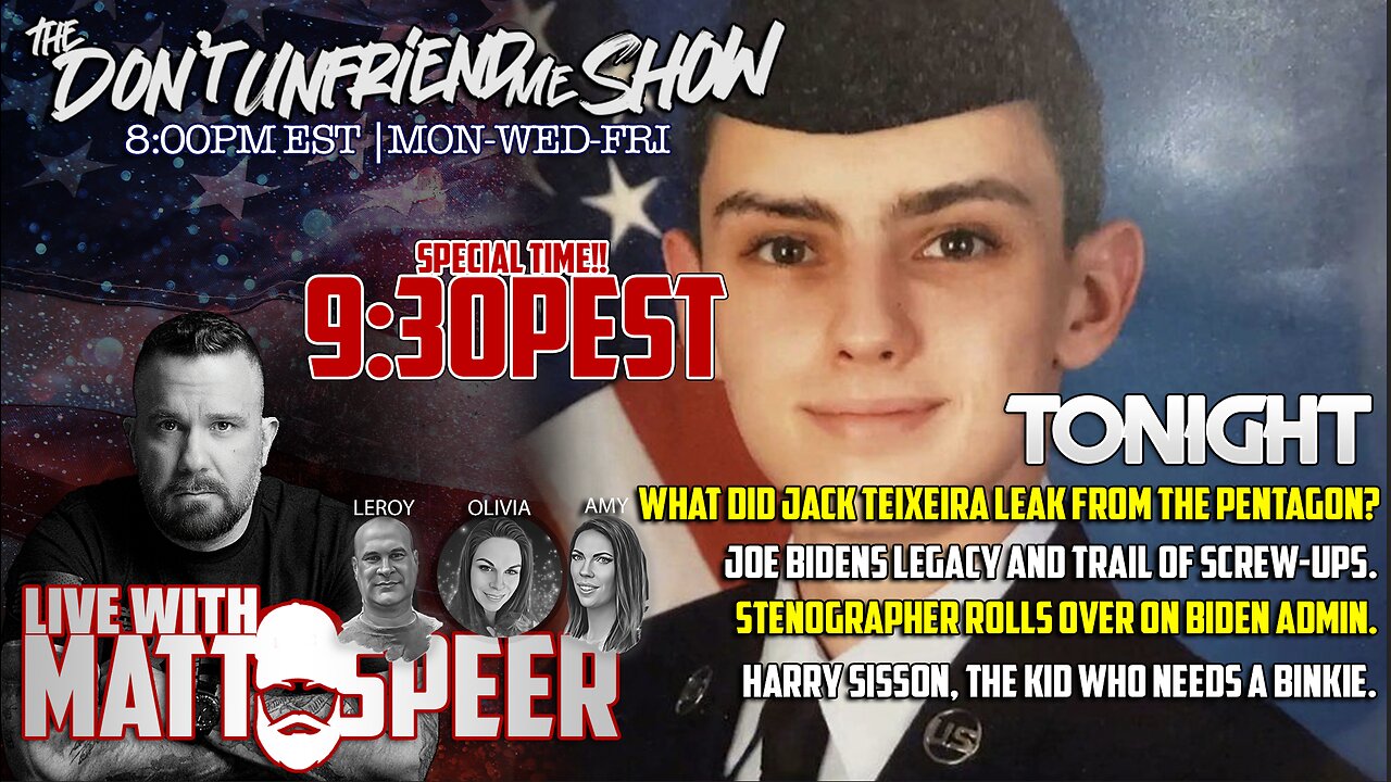 Teixeira leak? Biden trail of tears. Stenographer whistleblower. Hisson tantrum. TONIGHT! | 14APR23