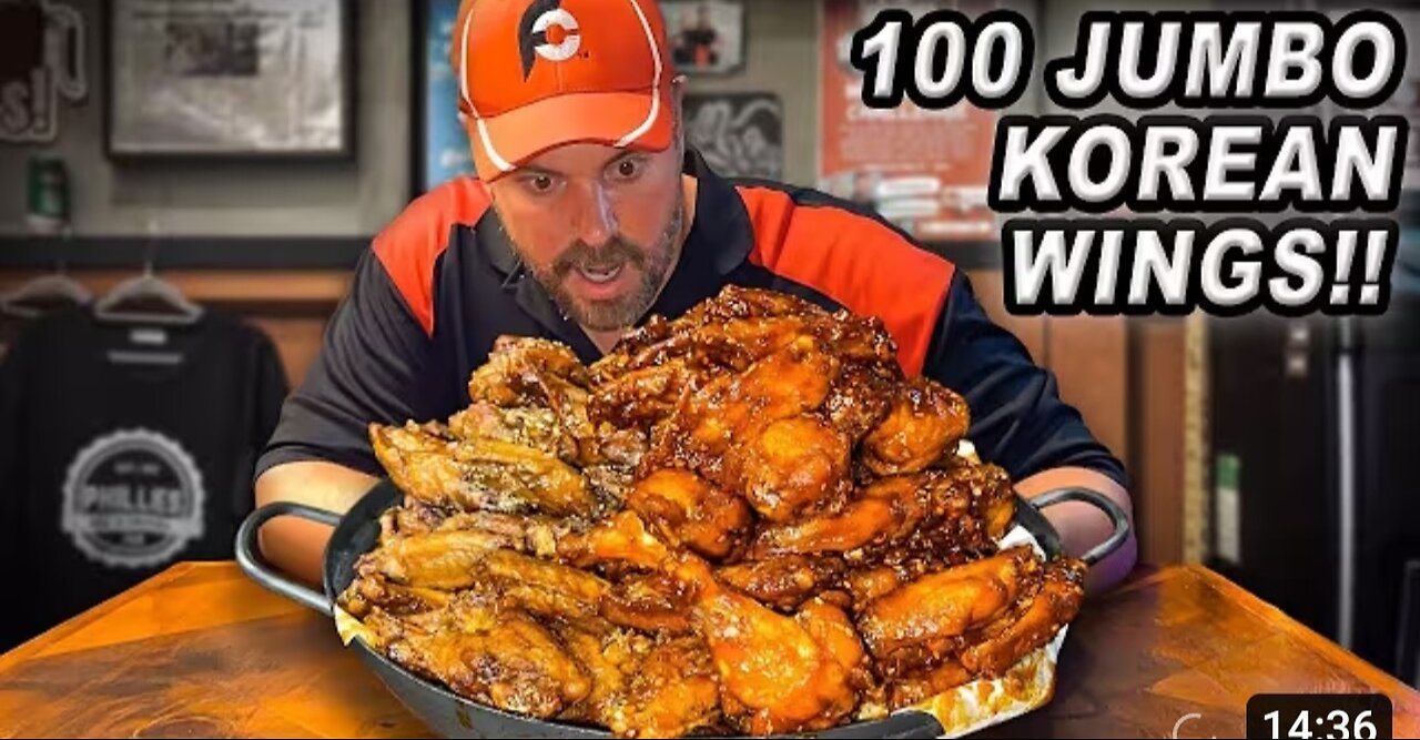 Phillies "wingturion" 100 Jumbo Korean fried chicken wings Challenge!!!