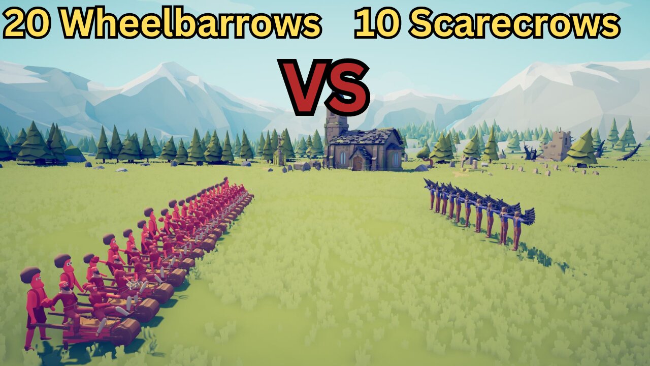 20 Wheelbarrows Versus 10 Scarecrows || Totally Accurate Battle Simulator