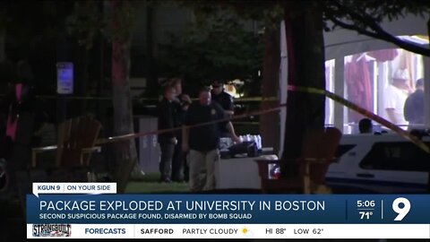 Package explodes on University Campus in Boston