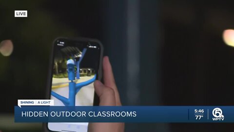 Hidden outdoor classrooms feature augmented reality