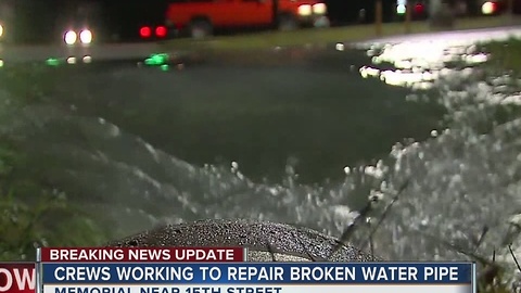 Crews Working To Repair Broken Water Main