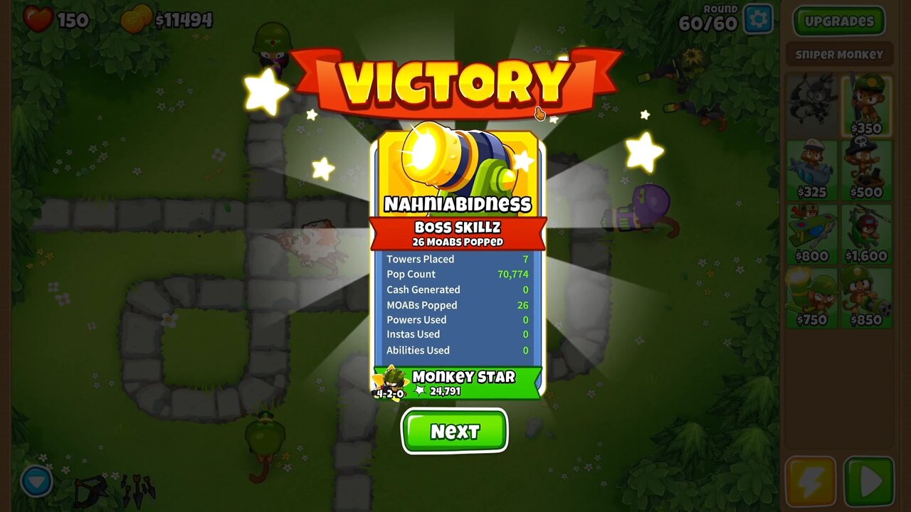 BTD 6 Monkey Meadow Medium Military Only