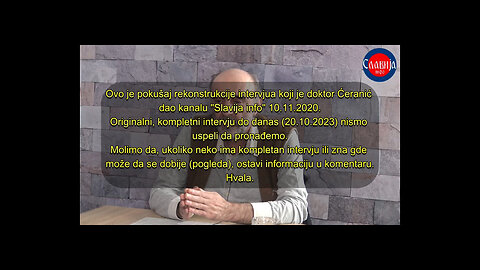 Novica Ćeranić, 10.11.2020. - kanal "Slavija info"
