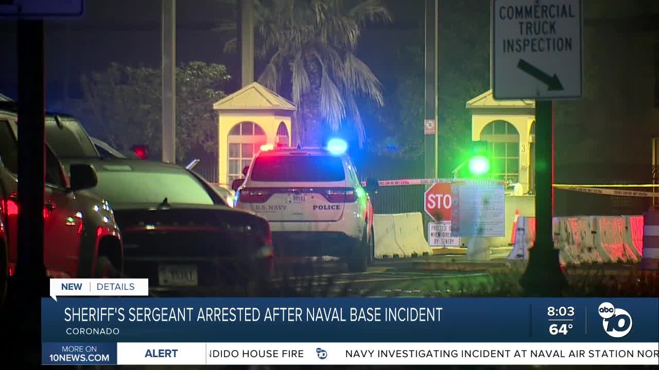 Sheriff's sergeant arrested in connection to Naval Base Coronado lockdown