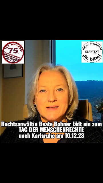 Rechtsanwältin Beate Bahner für Grundrechte ruft zum Gang nach Karlsruhe auf!