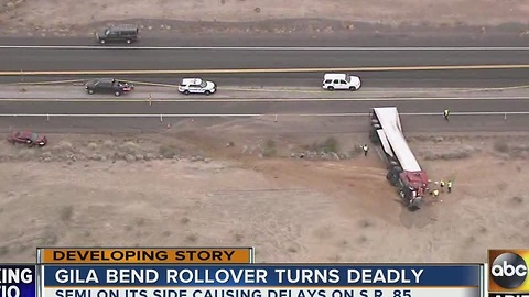 Semi truck involved in deadly crash near Gila Bend