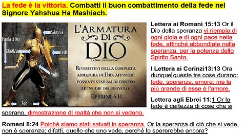 La fede è la vittoria. Combatti il buon combattimento della fede nel Signore Yahshua Ha Mashiach.