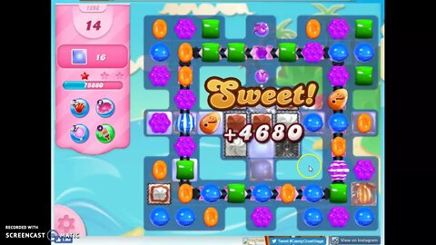 Candy Crush Level 1293 Audio Talkthrough, 1 Star 0 Boosters