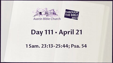 Through the Bible 2022 (Day 111)