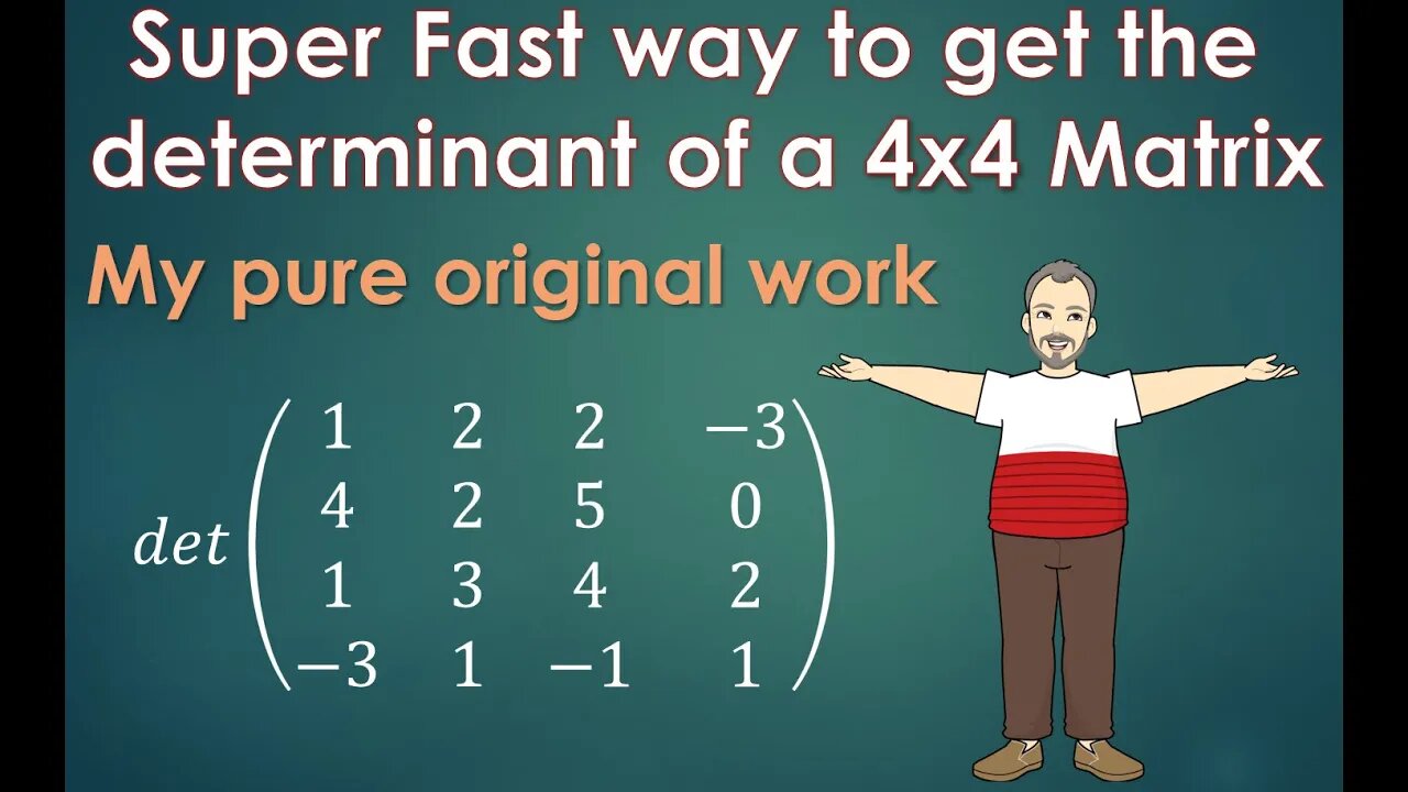 determinant of 4x4 Matrix "Braiding Method": !! Super fast method