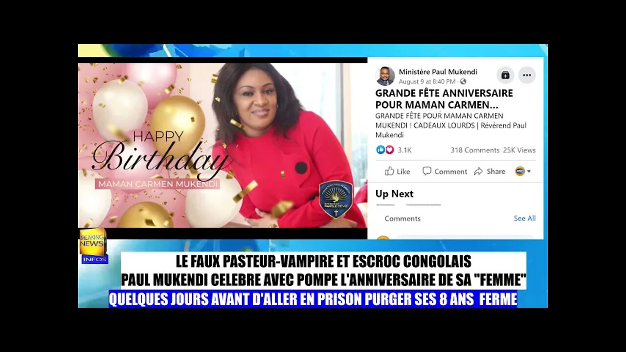 SCANDALE PASTEUR VAMPIRE PAUL MUKENDI 🔥💥ANNIVERSAIRE POMPEUX DE SA FEMME DES JOURS AVANT LA PRISON