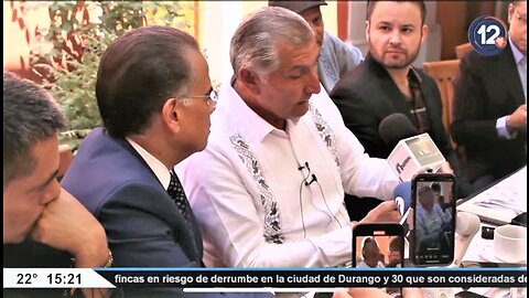 Adan Augusto Rodeado de Periodistas en Durango. 17 de julio 2023