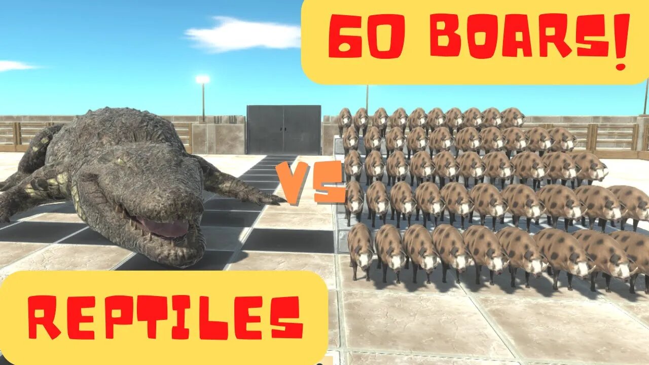 60 Boars vs Reptiles Units - Animal Revolt Battle Simulator