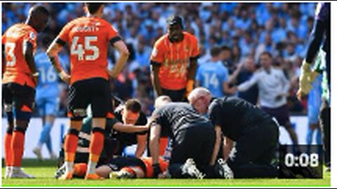 Luton Town captain Tom Lockyer in hospital after collapsing during playoff final